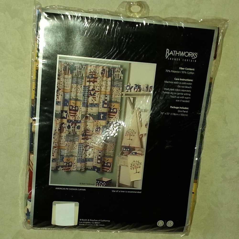 Vtg Bathworks Shower Fabric Curtain Made in  USA
